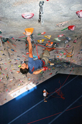 J-Star, making it look easy on the long and steep Tsunami wall.