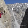 Melissa Buehler on the crux 4th pitch of Blindspot.  Andy Selters Photo.