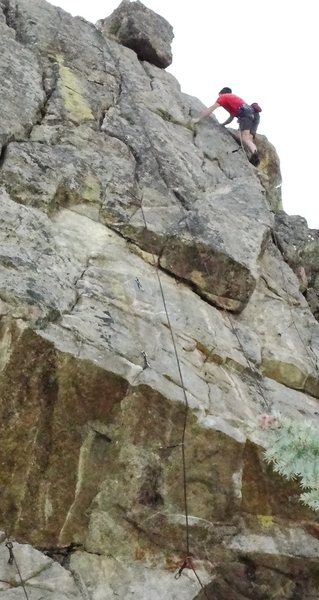 Fapanese Direct is the line to the left of the climber.
