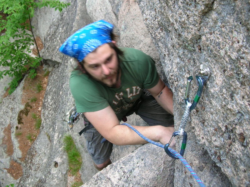 Joshua pulls the crux on Booklet of Boobs.