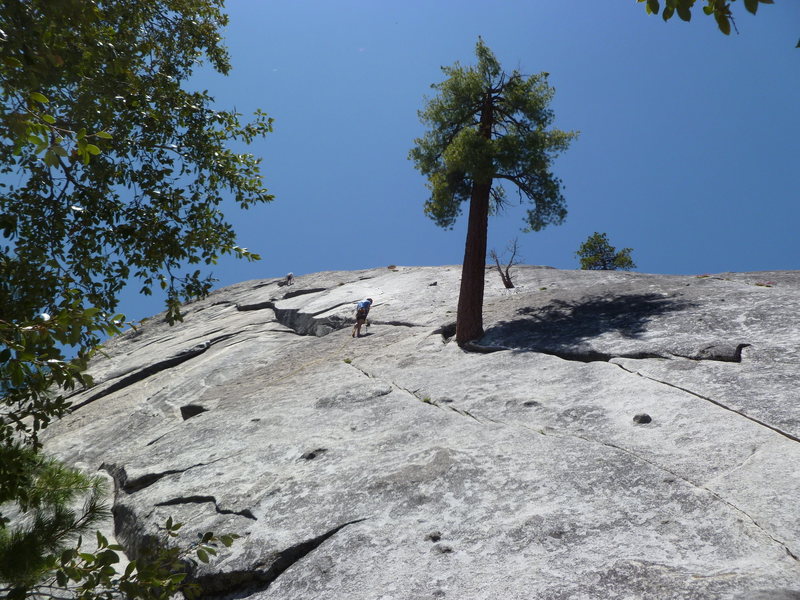 Climbers on the second pitch.