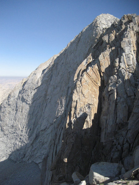 southwest face from the start of the descent gully off of the plateau.
