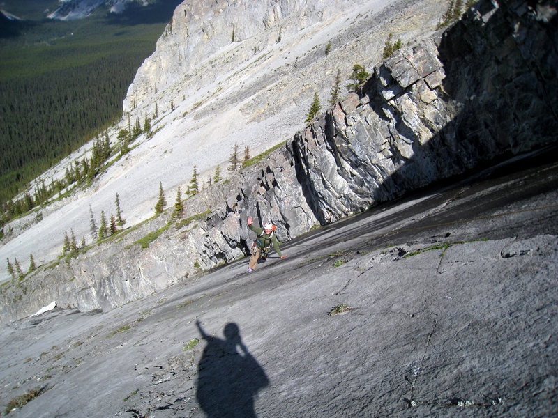 Climber on the lower section of Joy
