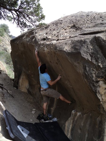 Charlie at full extension on the Thriller V4.