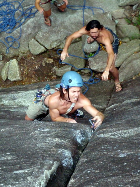 Jake Blanton of Louisiana leading the heady start of Right Up with Baine Breaux on the belay