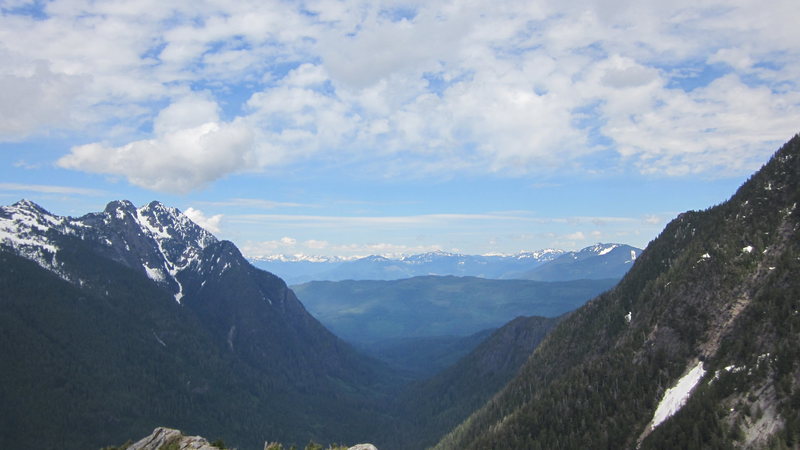 Great views east down Clear Creek from the summit of Exfo. Dome.