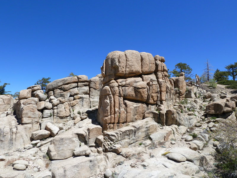 Shirtsleeve Rock from the top of the Hungover Wall, Keller Peak <br>