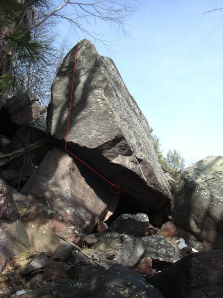 CCC trail boulder