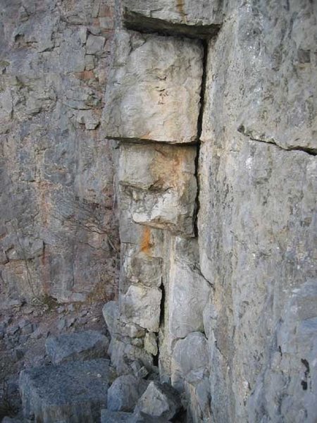 The right end of Main Wall. These blocks are supporting the rest of the crag! (photo Phil Ashton)