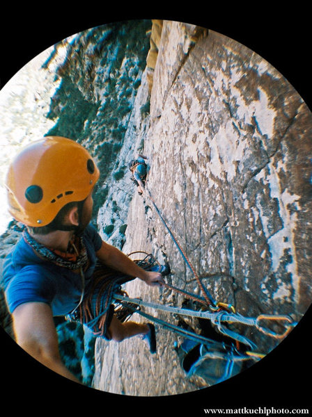 Right when all the fun begins! Top of P2. Fall 2010<br>
<br>
Photo Matt Kuehl