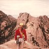JB, summit of End Pinnacle, Stronghold, March 1985. 