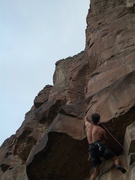 Hopper's Hangover, great roof sequence and a fun arete above.