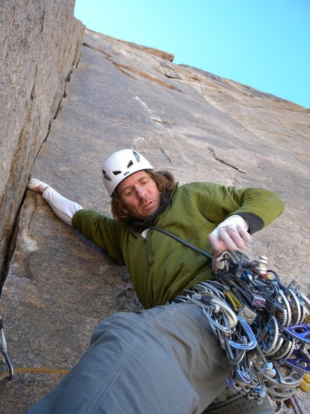 Bruce beginning the 11a corner on pitch 6.