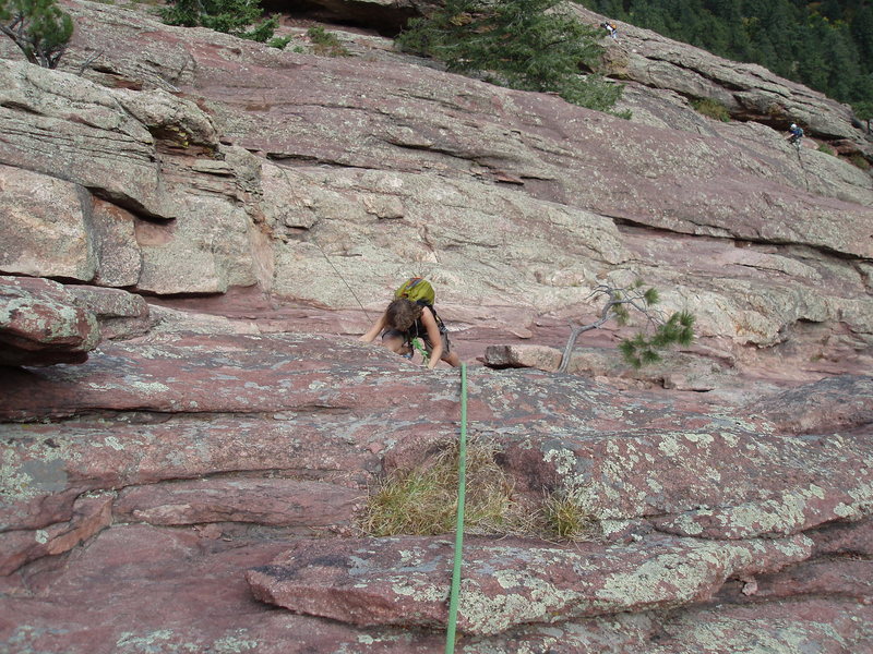 Approaching the Pullmans car. Probably the wrong way, but that is the beauty of the east face routes....
