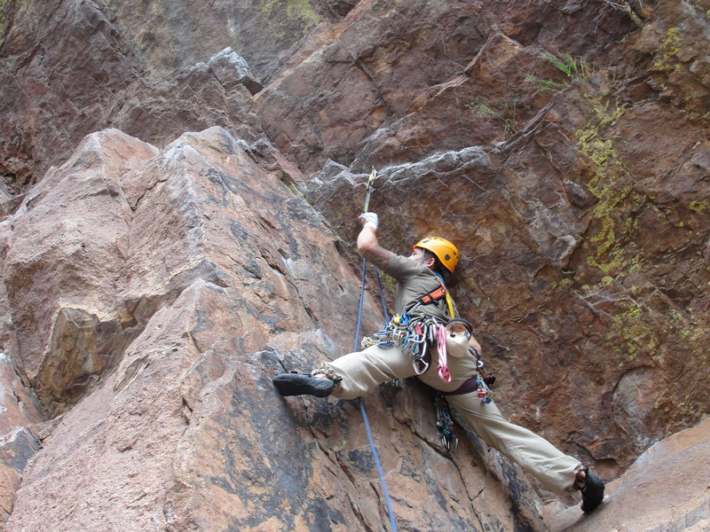 Climbing the Yellow Spur, Eldorado Canyon, CO.