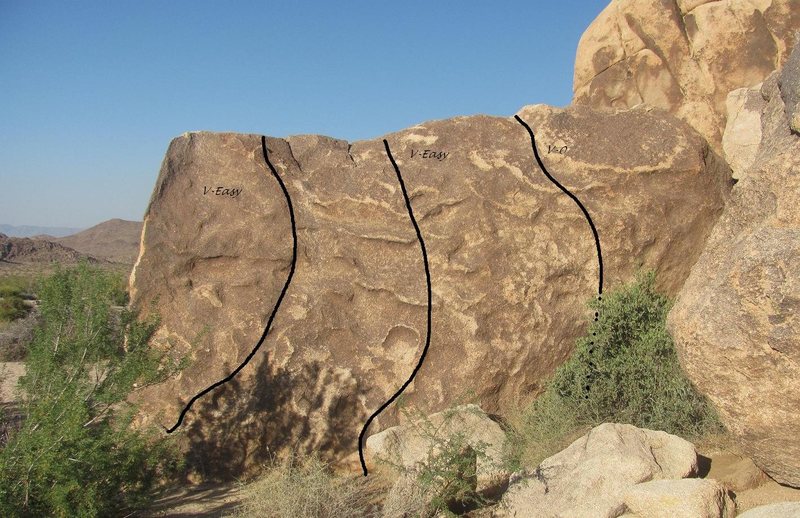 Group Camp 1 boulders west face.