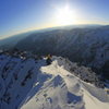 On the knife Pyramid Peak Aspen, CO.  Photo is copyright Jordan White 2011.