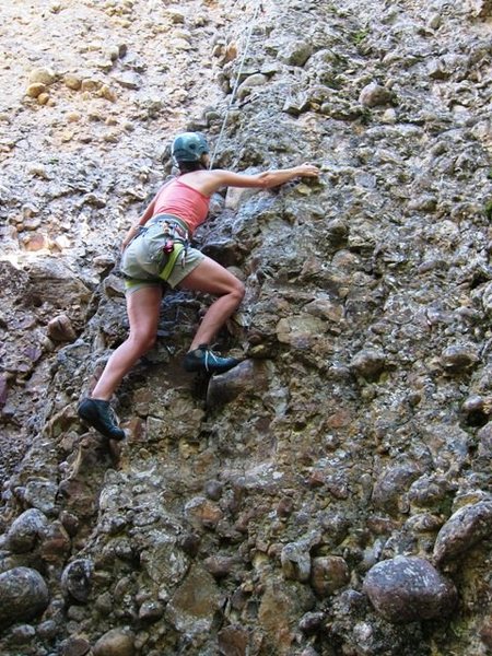 Two Times Arete: LeAnn catchin' a lap.
