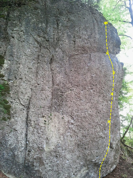 Gruppenzwang follows the yellow line on the right side of the wall.
