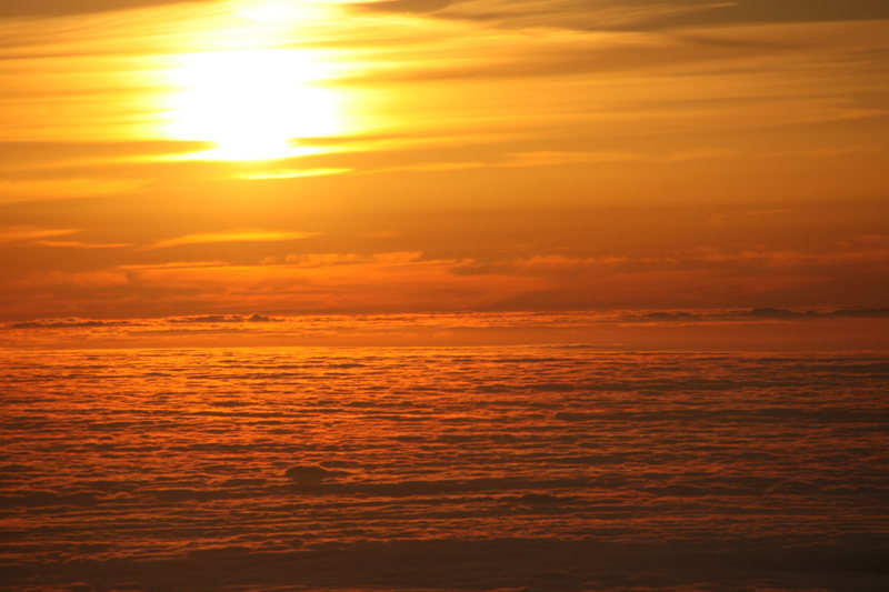 Sunrise from the summit of Mt. Fuji.