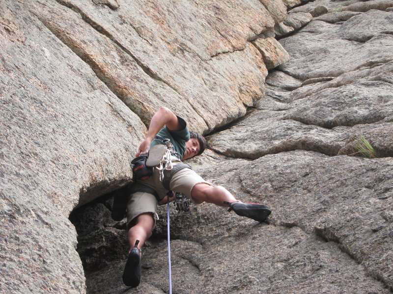 Robby chalks up on pitch 3 of The Great Dihedral.