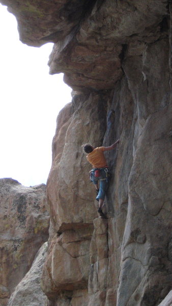 Colleen scopes the route ahead. P1 of Whiskey Crack.