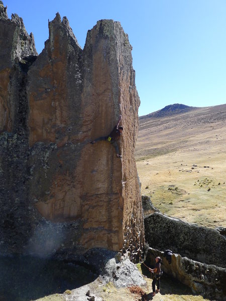 Working out the beta for the FA of House of the Rising Sun, Hatun Machay, Peru