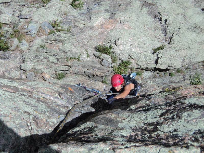 Deb fighting hard on her favorite climb.