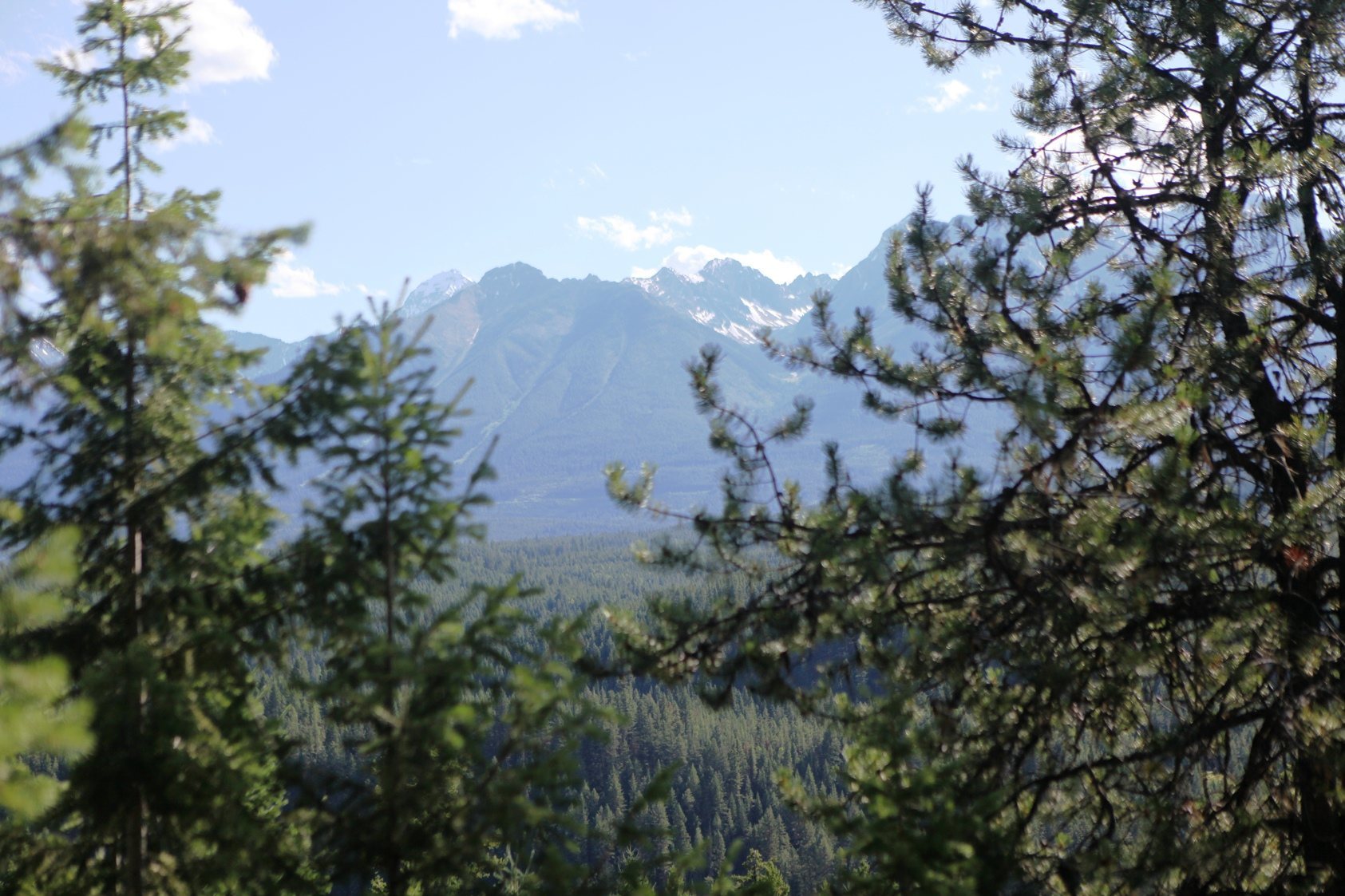 The belayer's view from Spillimacheen out over the Columbia Valley