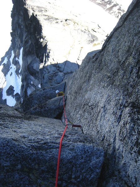 Looking down the 1st 5.9 gendarme pitch