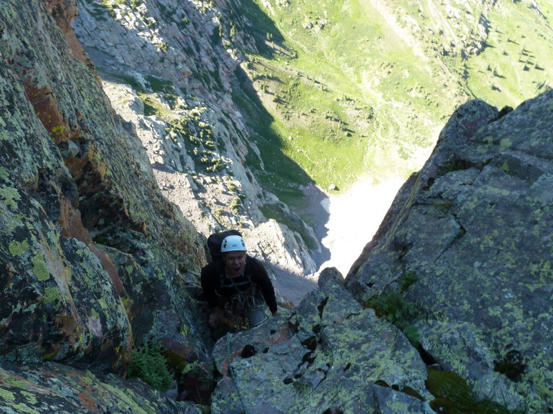 The end of the technical climbing, beginning of the simul-climbing.