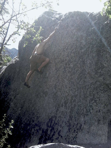 There are some great holds on this boulder you don't see them at first but they start to pop out at you