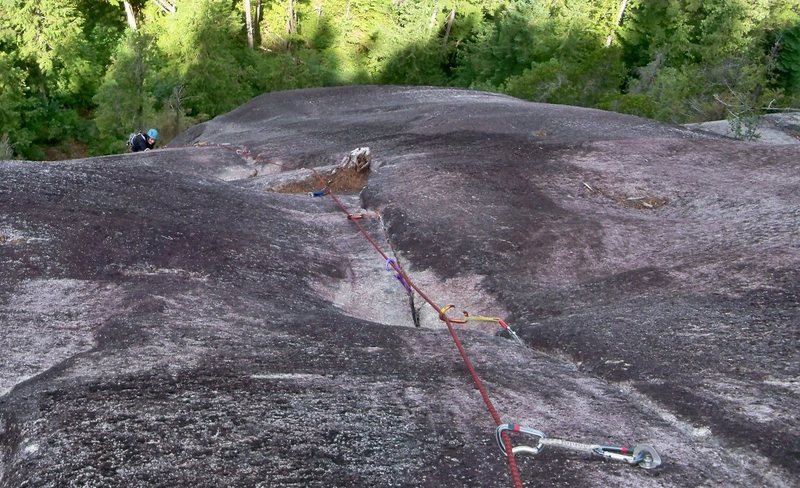 The finish of the EPB Variation (soft 5.10a).