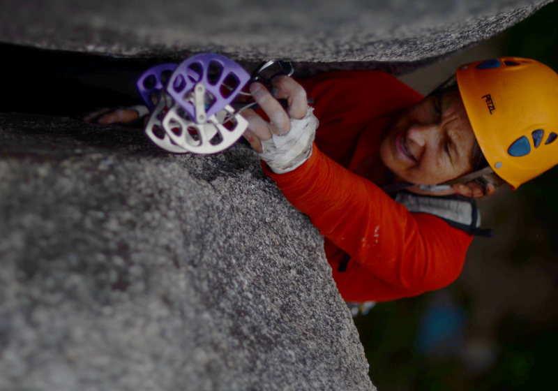Michele from Canmore on Split Beaver near the top.
