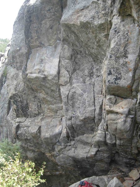 The full Brenda, showing the lower cave and moving into the top half of Obscurity Risk, which is heads-up trad 5.11-ish.