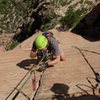 Cleaning the aid pitch on Tricks of the Trade, Zion NP