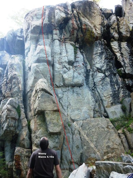 Mozzy Mania 5.10a, Topo