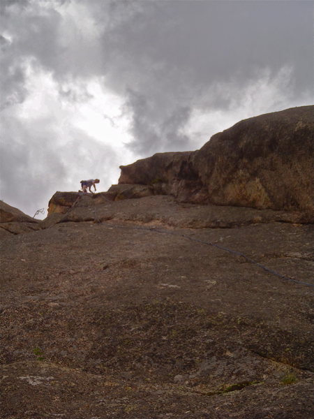 Drew after the crux on pitch 3.
