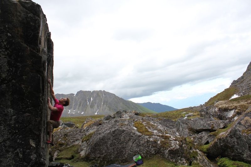 Jared Lavacque on Captain Kaboom V6 at Independence Mine