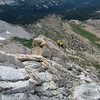 Up beautiful granite along ridgeline edge in breathtaking setting. Amazing climbing. Amazing views. Amazing day.  27 Aug 2011.