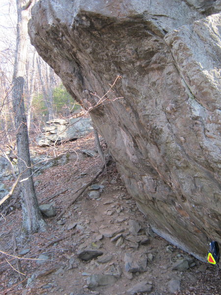 Other view of large boulder area separate from main cliff line.