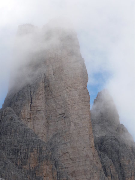 Spigolo Giallo (The Yellow Edge) - mid afternoon clouds just after we climbed and descended it in Septemper 2008