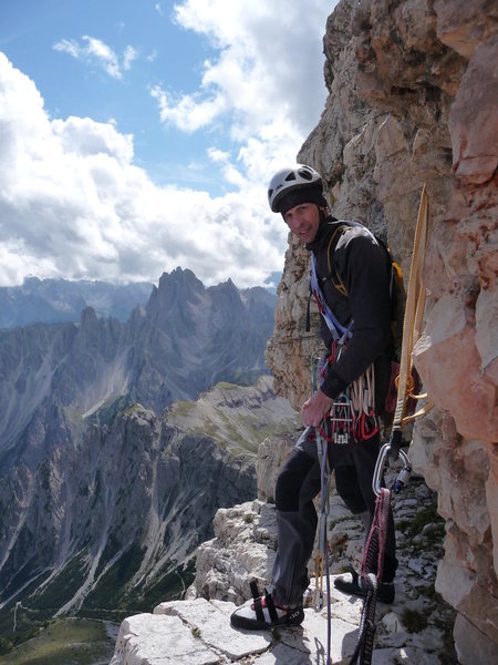 How many thousands of people have stood on this singular and beautiful belay ledge just below the crux since 1933?