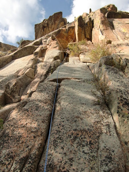 Looking up the start of the climb.