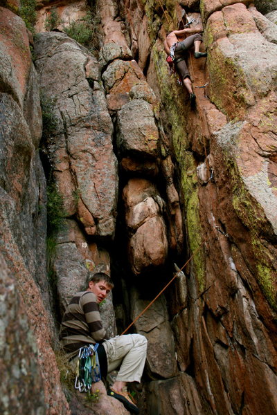 Heading up to attempt the hang dog finish. not possible without Sean going as high as he did.