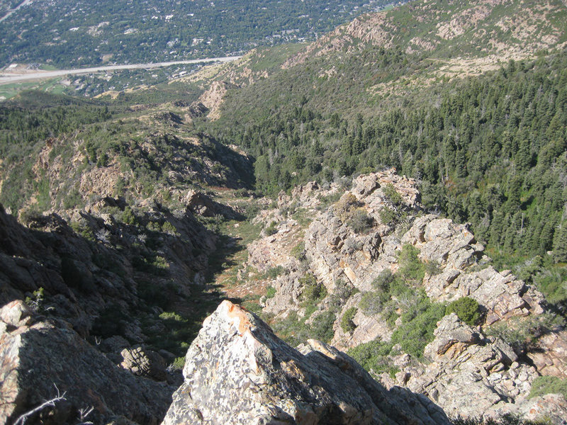 Looking down Forgotten Arete. It climbs better than it looks...
