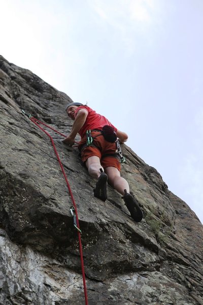 Pausing after the crux.