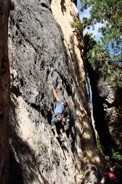 Will Bussey on Violet Sactuary (5.10a)