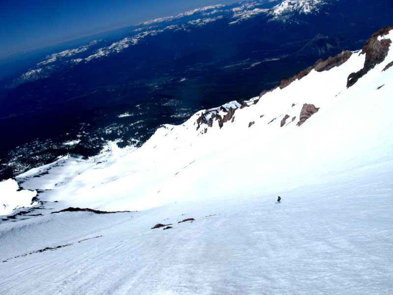 skiing down avalanche gulch (mt shasta, CA)