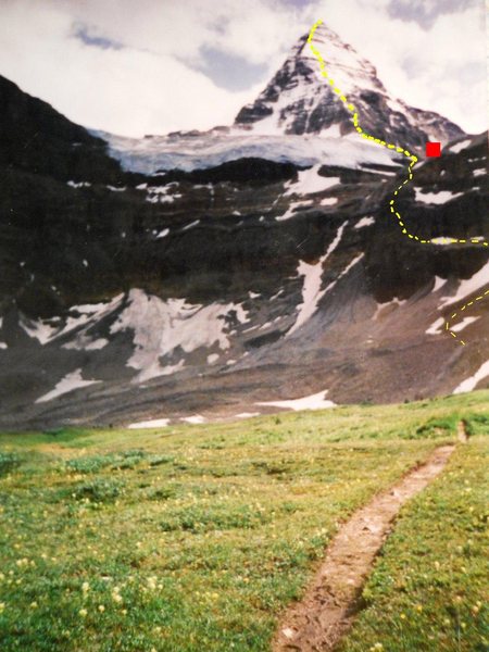 ASSINIBOINE, NORTH RIDGE<br>
<br>
red box - Hind Hut<br>
<br>
<br>